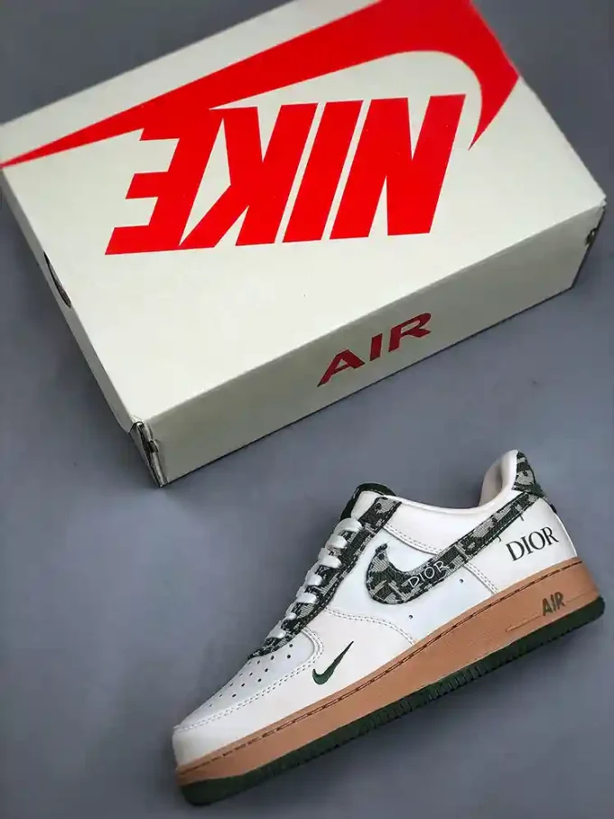 Nike Air Force 1 '07 Low x Dior "Beige Green Patterned Swoosh"KK1988-010