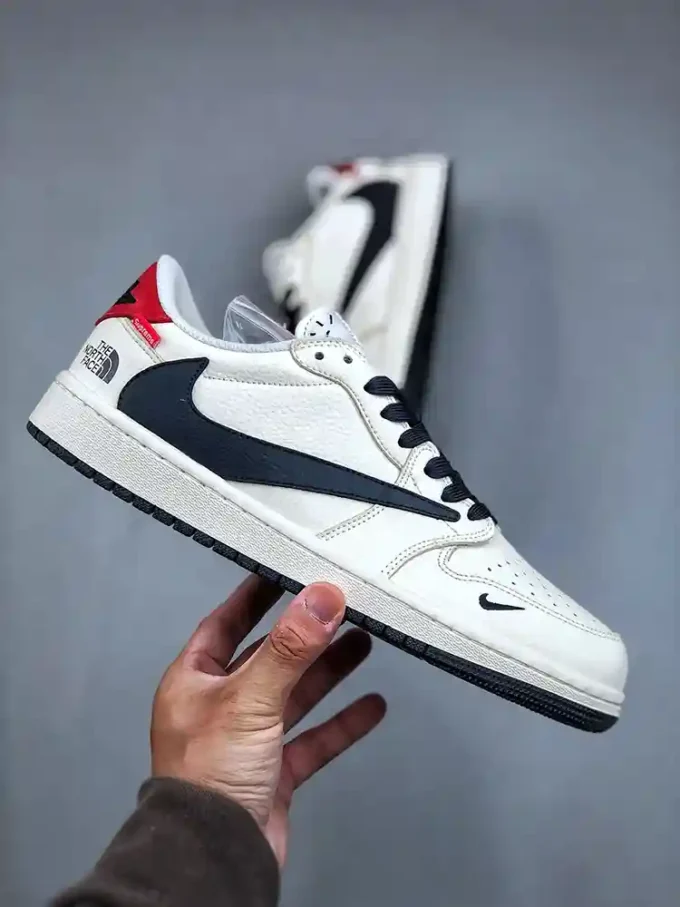 Travis Scott x Fragment Design x Air Jordan 1 Low OG SP x Supreme x The North Face "Off-White Red Tail Black Swoosh"DIY1688-003