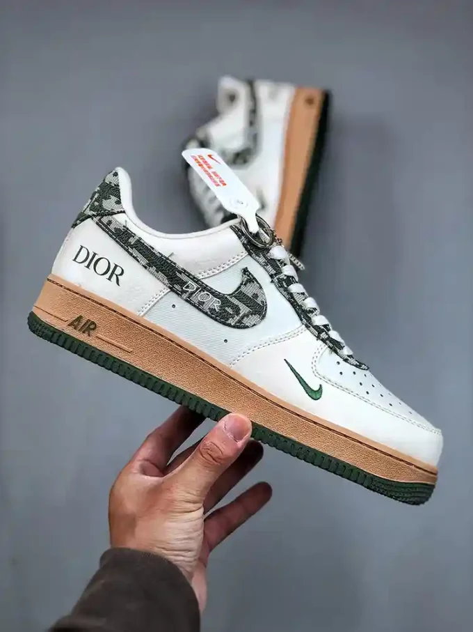 Nike Air Force 1 '07 Low x Dior "Beige Green Patterned Swoosh"KK1988-010