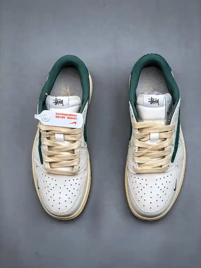 Travis Scott x Fragment Design x Air Jordan 1 Low OG SP x Stussy "Olive Green Gum"YQ2088-669