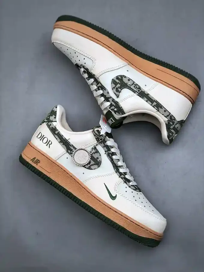 Nike Air Force 1 '07 Low x Dior "Beige Green Patterned Swoosh"KK1988-010