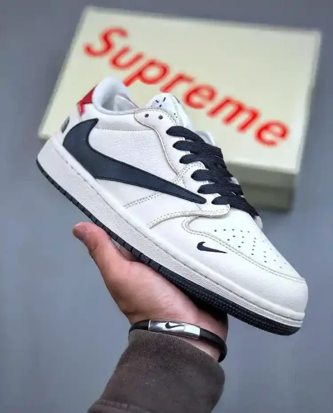 Travis Scott x Fragment Design x Air Jordan 1 Low OG SP x Supreme x The North Face "Off-White Red Tail Black Swoosh"DIY1688-003