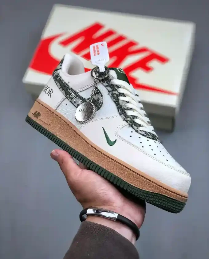 Nike Air Force 1 '07 Low x Dior "Beige Green Patterned Swoosh"KK1988-010